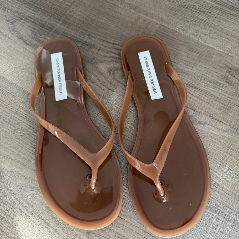 Christopher Esber jelly Brown Flip Flops
